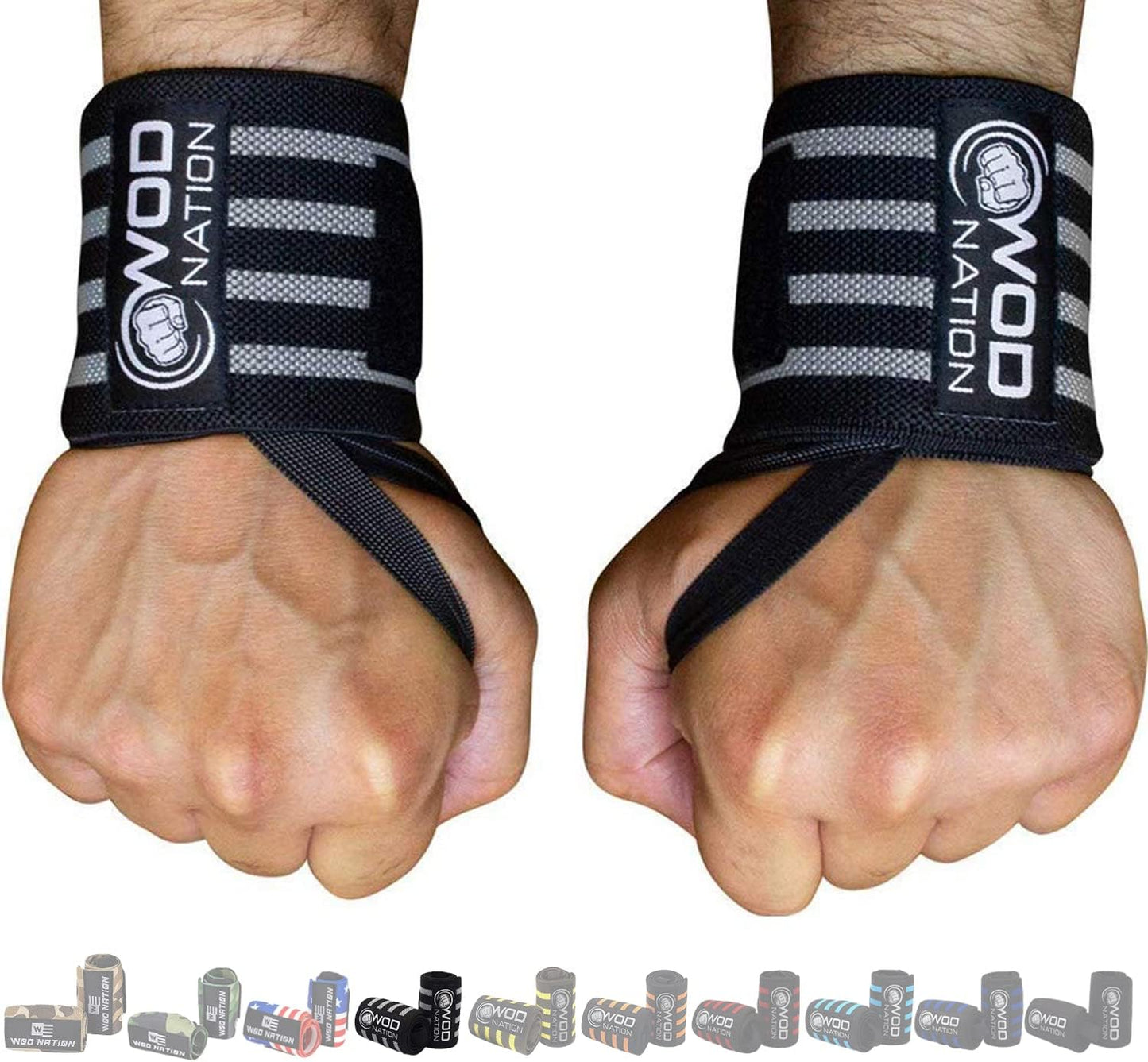 Professional Wrist Wraps & Straps for Gym & Weightlifting (18 Inch) - Essential Weight Lifting Wrist Wraps & Gym Wrist Straps Support for Optimal Powerlifting Performance for Women & Men