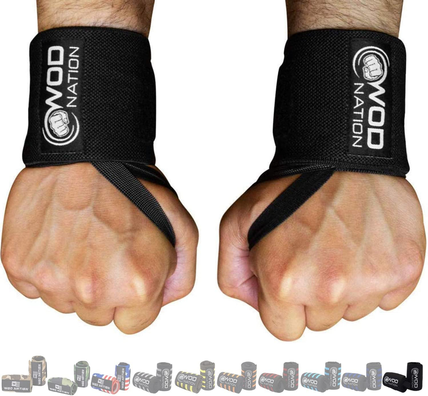 Professional Wrist Wraps & Straps for Gym & Weightlifting (18 Inch) - Essential Weight Lifting Wrist Wraps & Gym Wrist Straps Support for Optimal Powerlifting Performance for Women & Men